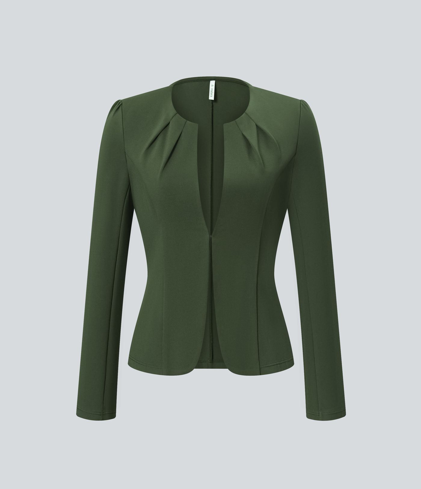Round Neck Hook and Eye Work Blazer