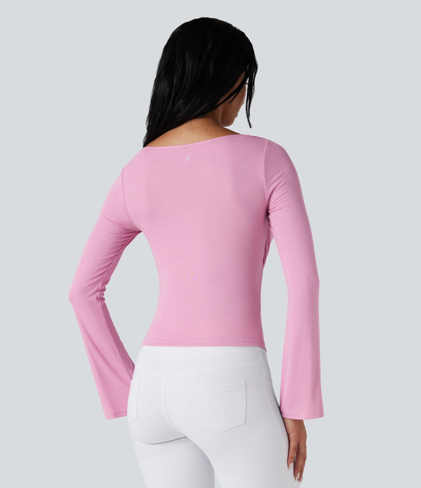 Ribbed Cowl Neck Long Sleeve Dance Sports Top Ribbed Cowl Neck Long Sleeve Dance Sports Top