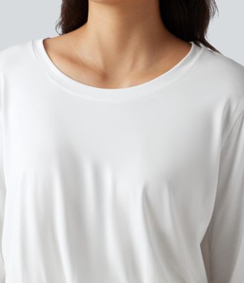 Scoop Neck Long Sleeve Casual T-Shirt