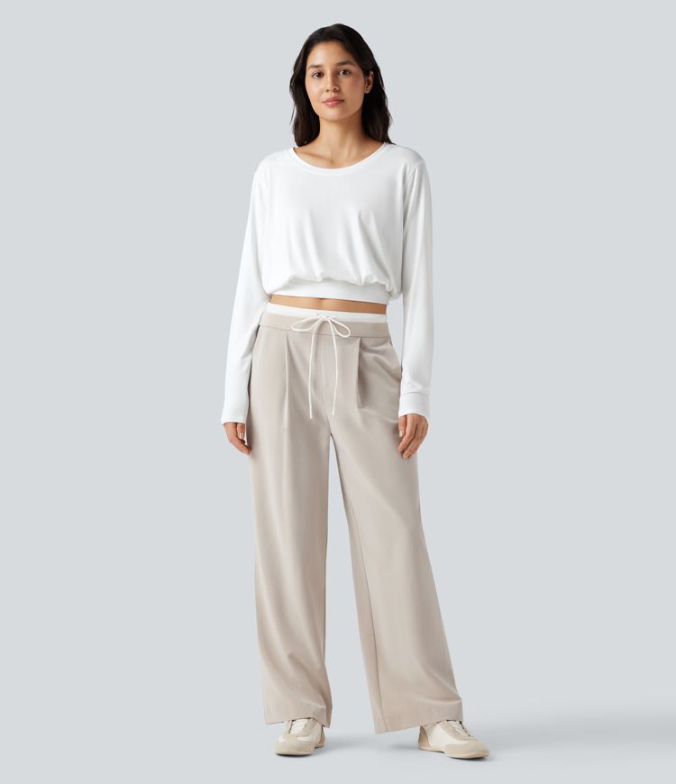 Scoop Neck Long Sleeve Casual T-Shirt