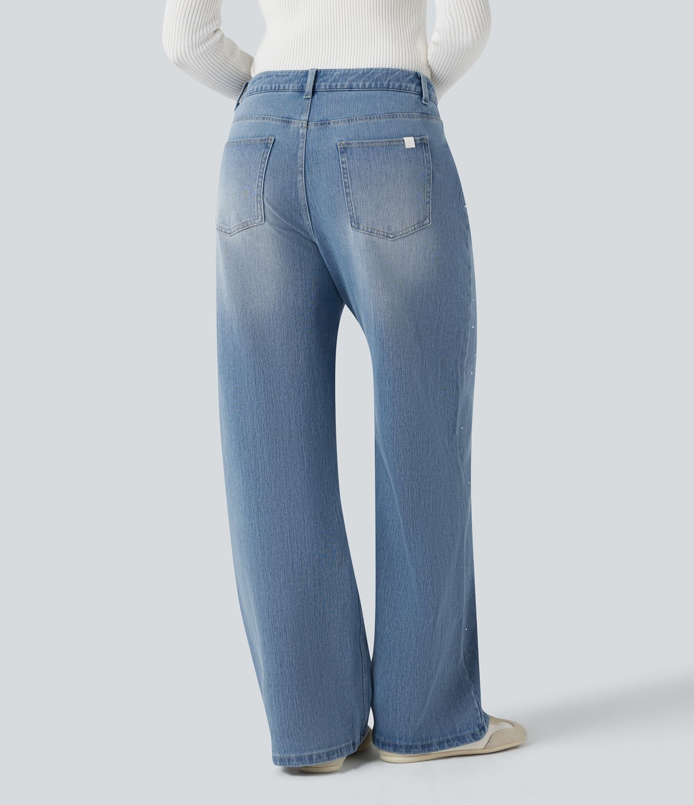 Halara Flex™ High Waisted Rhinestone Casual Jeans with Pockets