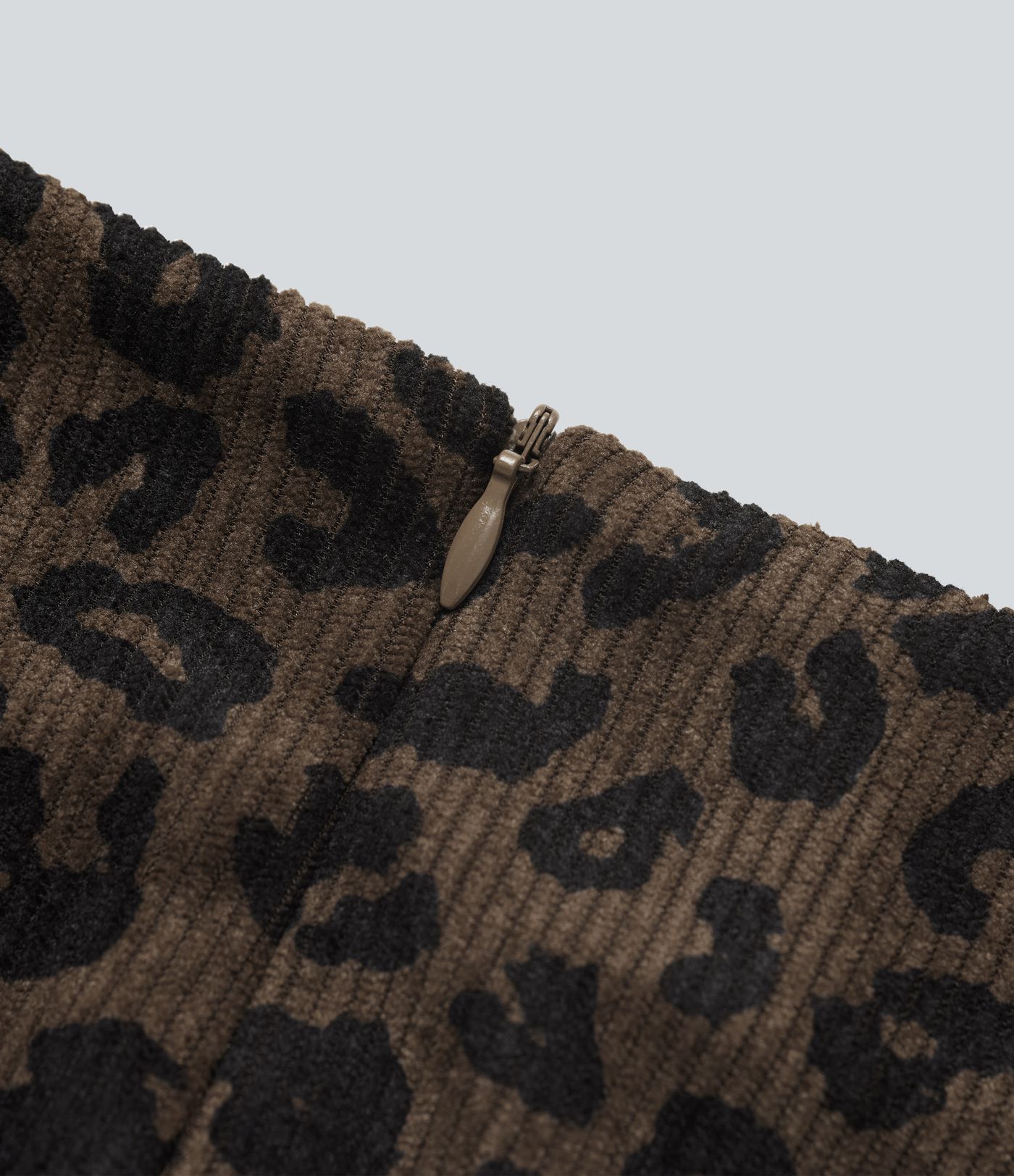 High Waisted 2-in-1 A Line Mini Leopard Print Corduroy Casual Skirt