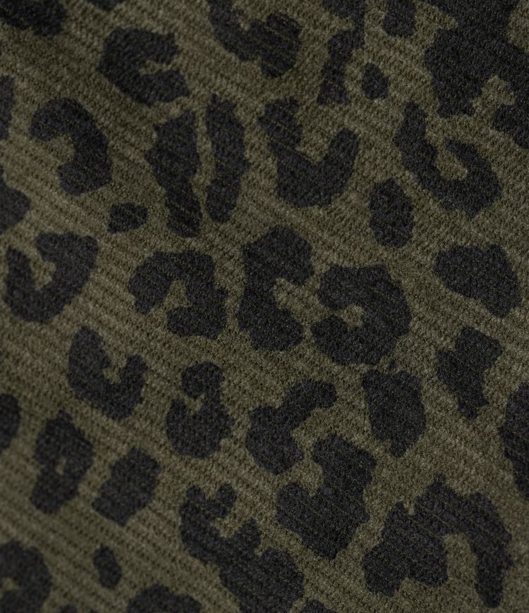 High Waisted Split Hem Midi Leopard Print Corduroy Casual Pencil Skirt