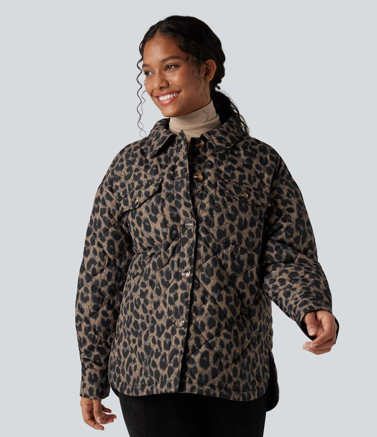 Doudoune réversible déperlante ourlet arrondi manches longues avec poches