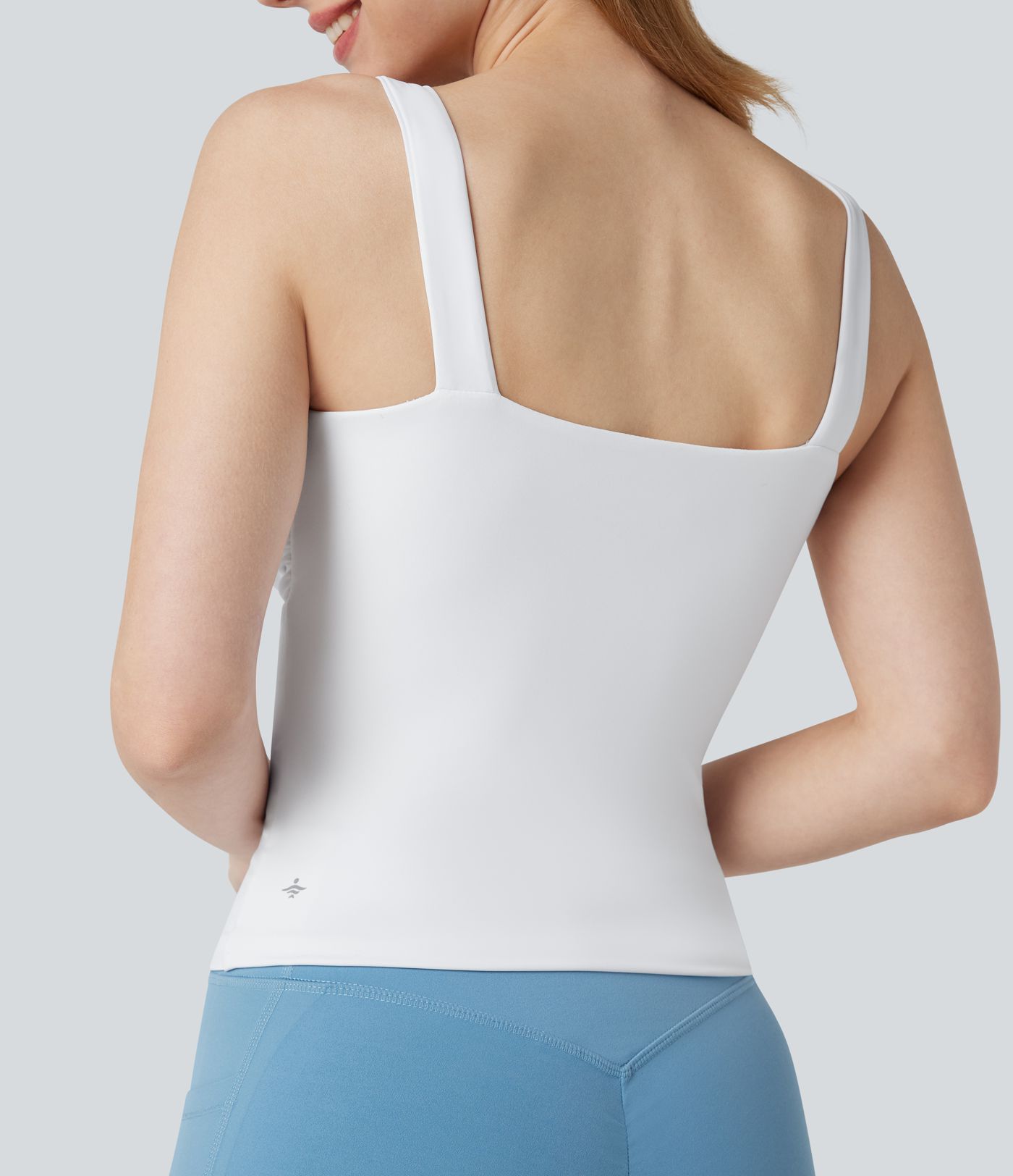 SoftlyZero™ Airy Twisted Cut Out Yoga Tank Top-Longer Length-D-F Cups-UPF50+