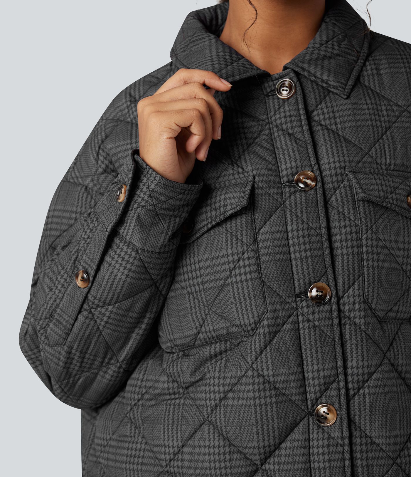 Doudoune réversible déperlante ourlet arrondi manches longues avec poches