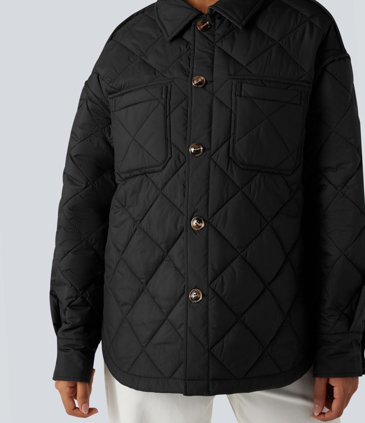 Doudoune réversible déperlante ourlet arrondi manches longues avec poches