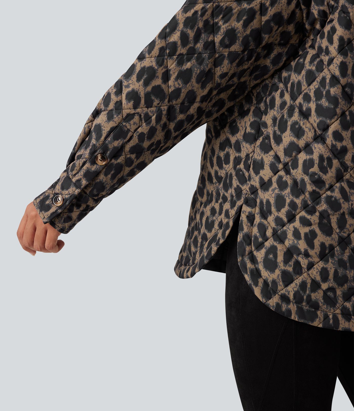 Doudoune réversible déperlante ourlet arrondi manches longues avec poches