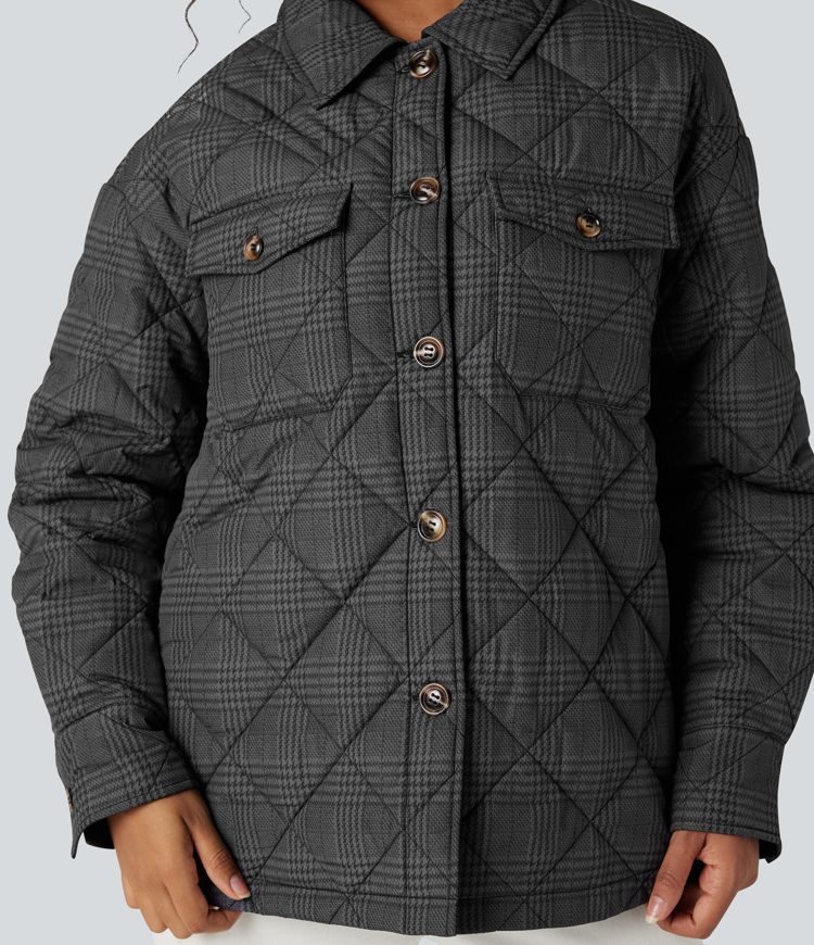 Doudoune réversible déperlante ourlet arrondi manches longues avec poches