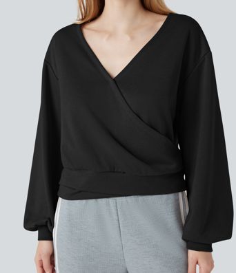 Sweat-shirt col V manches longues