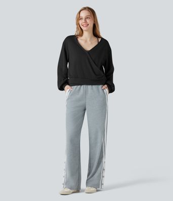 Sweat-shirt col V manches longues
