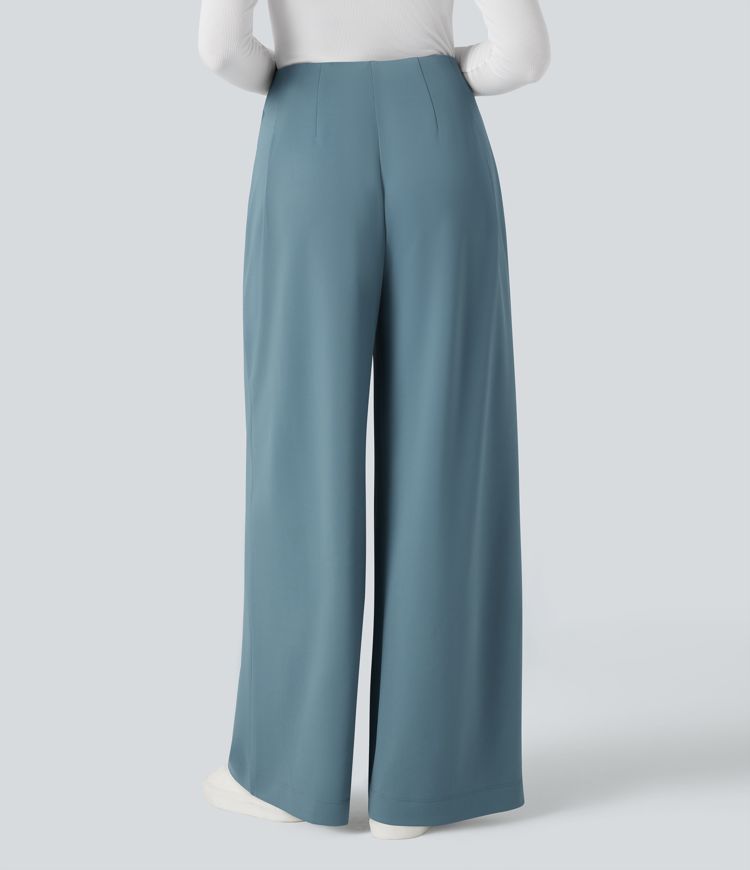Halara Flex™ High Waisted Wide Leg Crepe Work Pants with Pockets