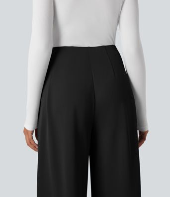 Halara Flex™ High Waisted Wide Leg Crepe Work Pants with Pockets