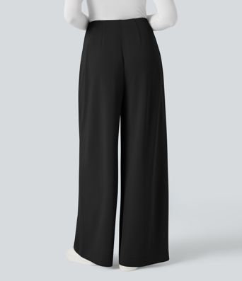 Halara Flex™ High Waisted Wide Leg Crepe Work Pants with Pockets