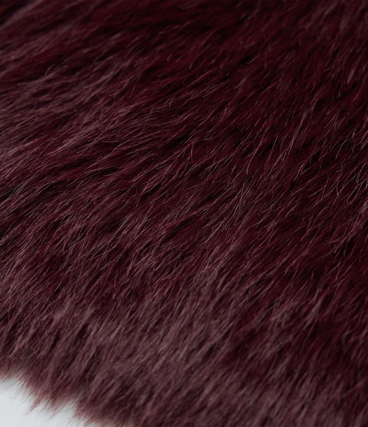 Manteau fausse fourrure col revers manches longues avec poches