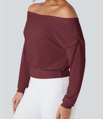 Oversized, schulterfreies Yoga-Sport-Top mit InstantCool - schnelltrocknend