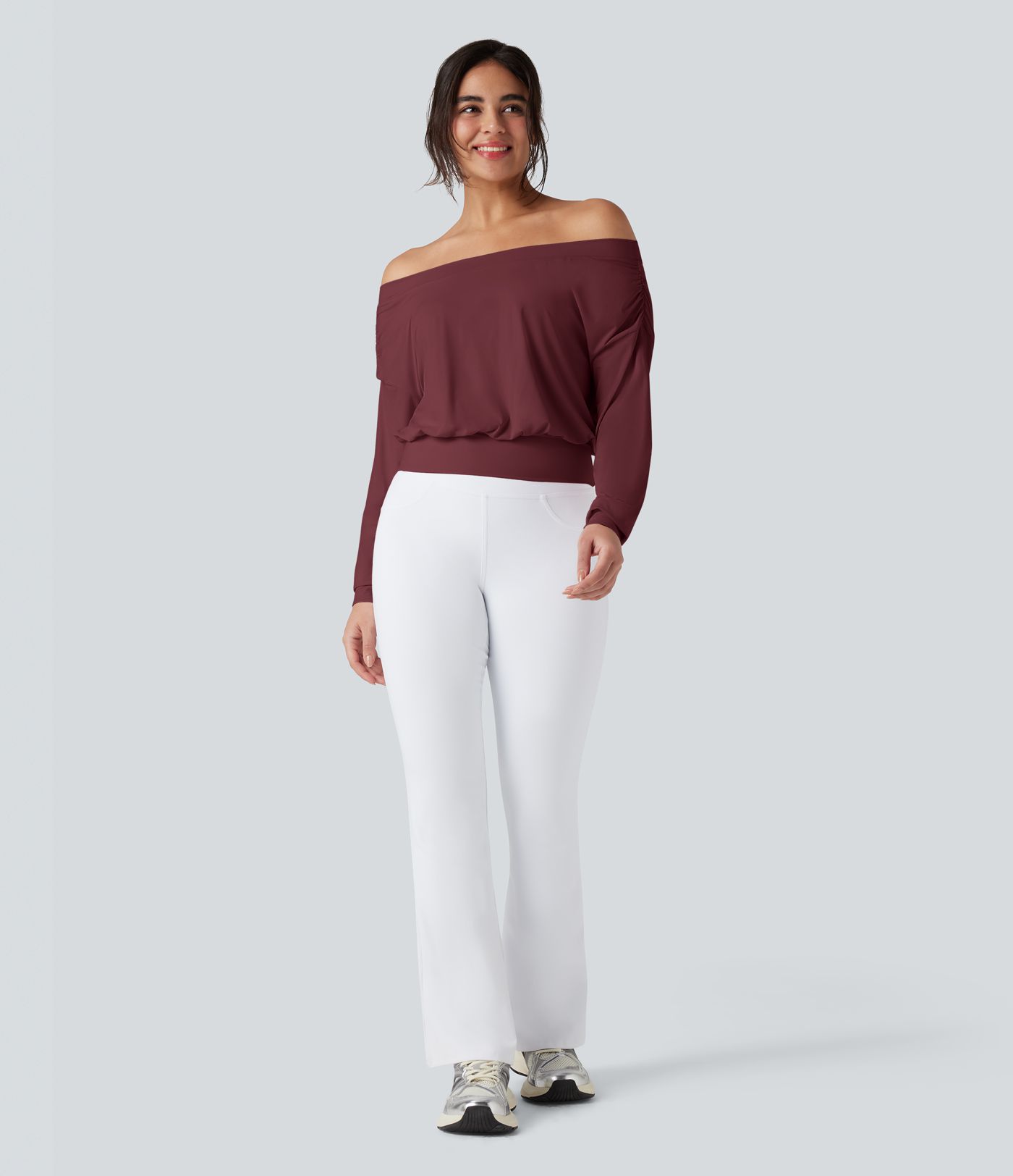Oversized, schulterfreies Yoga-Sport-Top mit InstantCool - schnelltrocknend