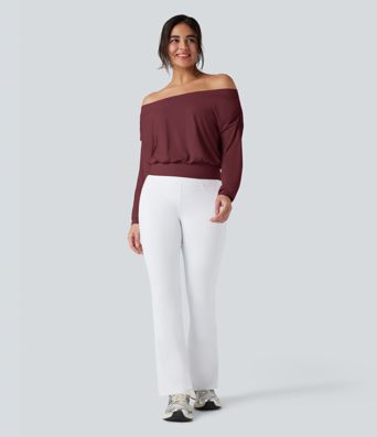 Oversized, schulterfreies Yoga-Sport-Top mit InstantCool - schnelltrocknend