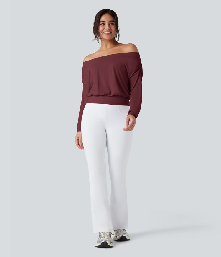 Oversized, schulterfreies Yoga-Sport-Top mit InstantCool - schnelltrocknend