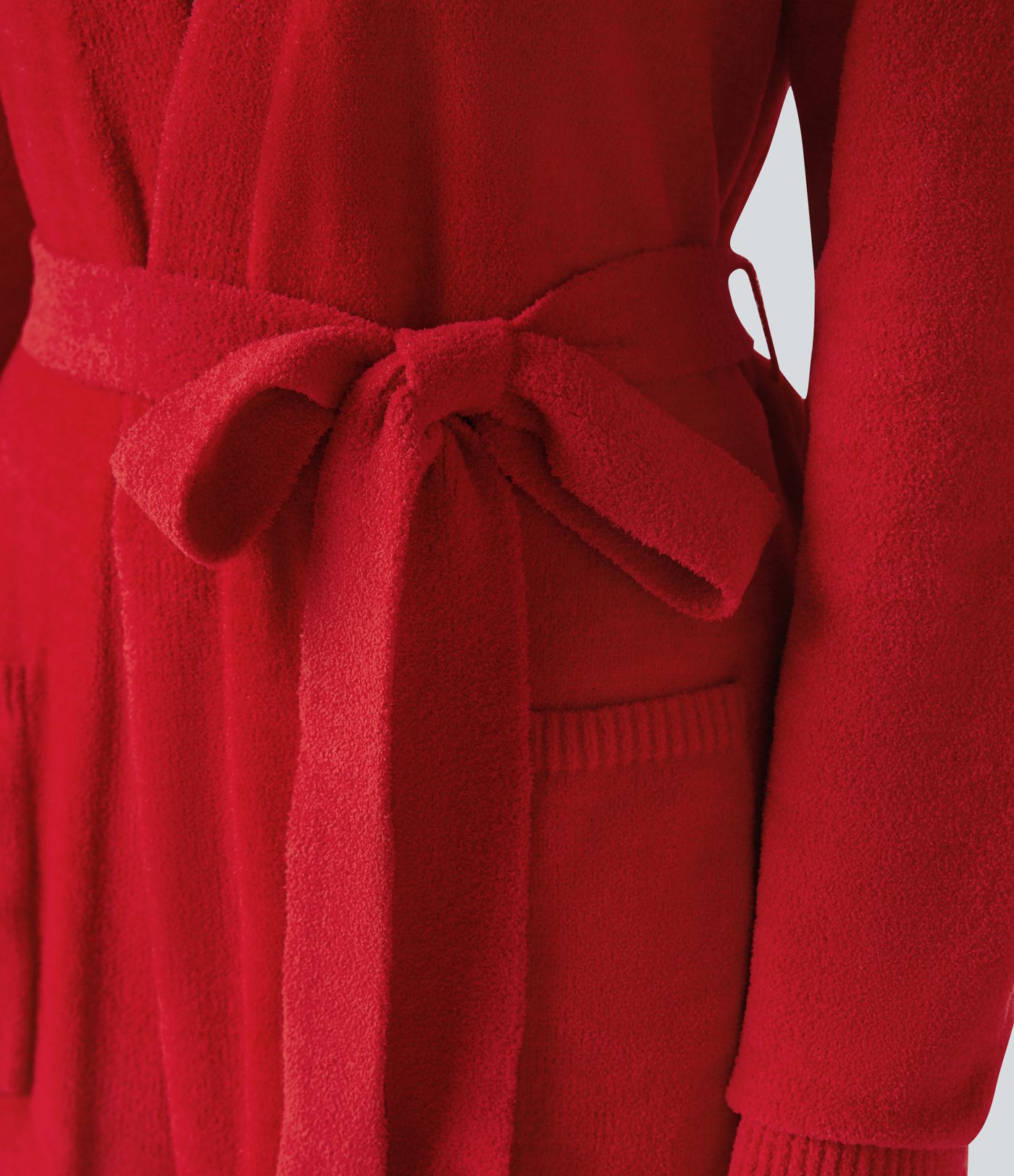 Open Front Long Sleeve Belted Longline Sweater Knit Lounge Robe with Pockets