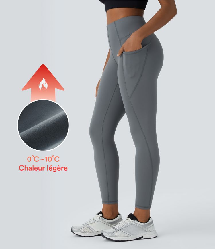 Legging de yoga thermique taille haute avec poches latérales