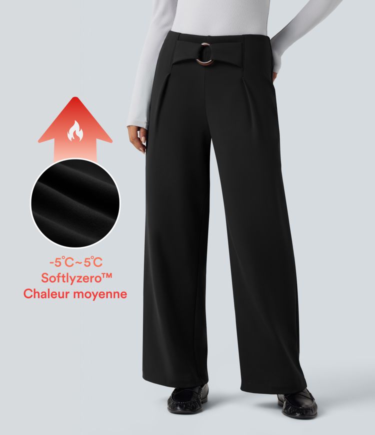 Pantalon tailleur thermique SoftlyZero™ Plush coupe droite taille mi-haute avec poches