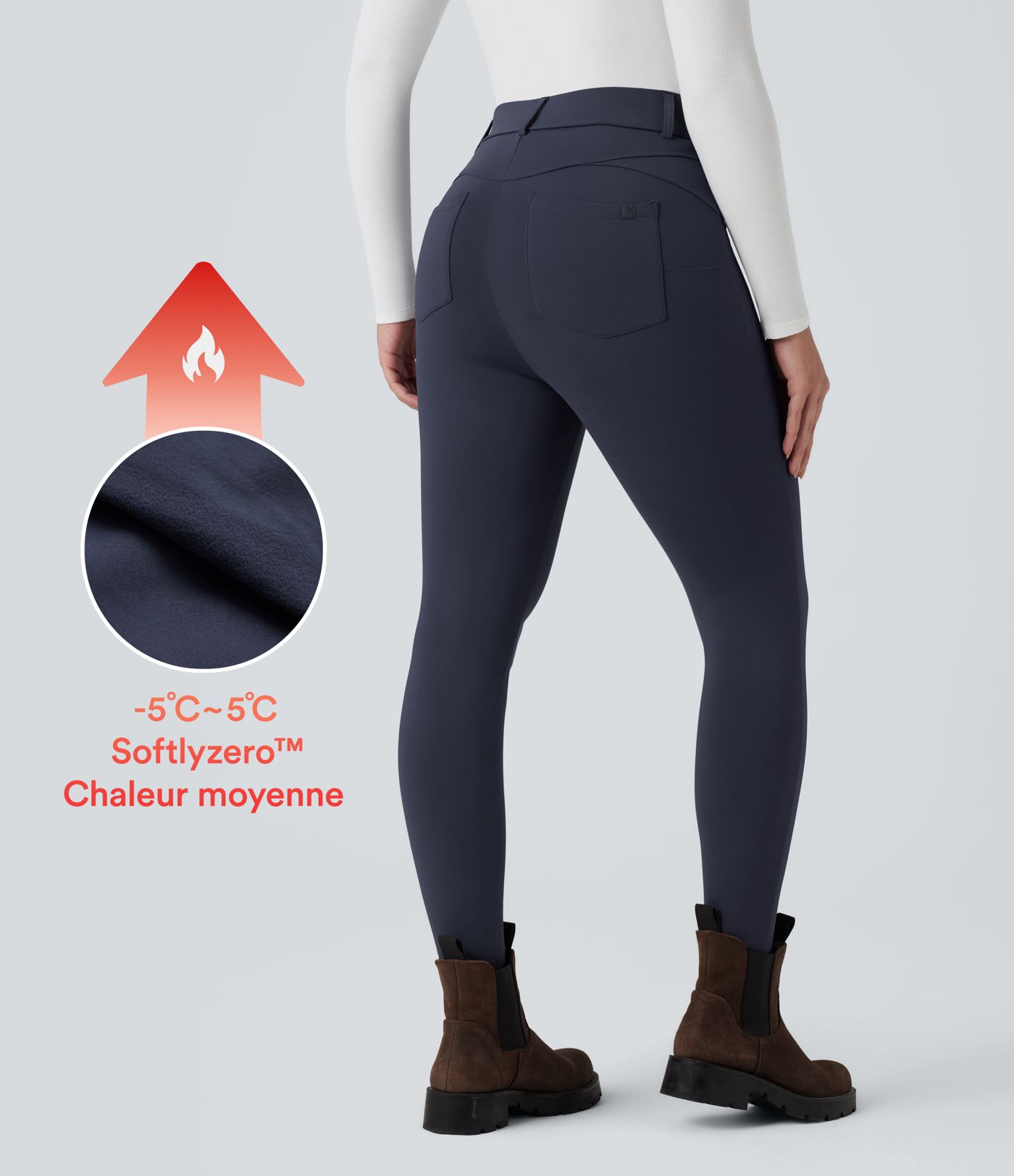 Legging thermique SoftlyZero™ Plush 7/8 taille haute avec poches