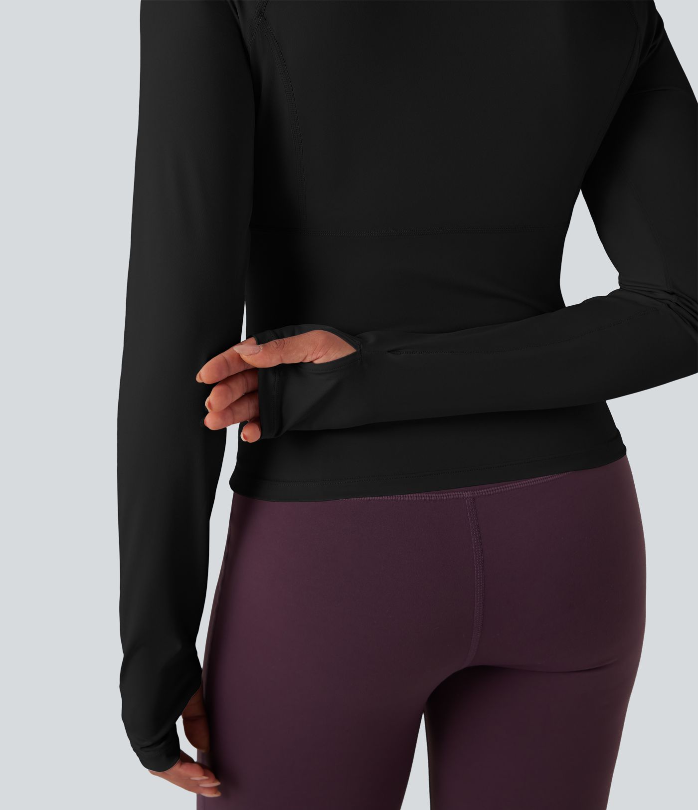 Push-Up Long Sleeve Thumb Hole Yoga Sports Top