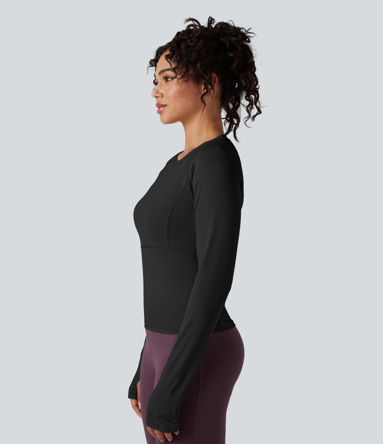 Push-Up Long Sleeve Thumb Hole Yoga Sports Top
