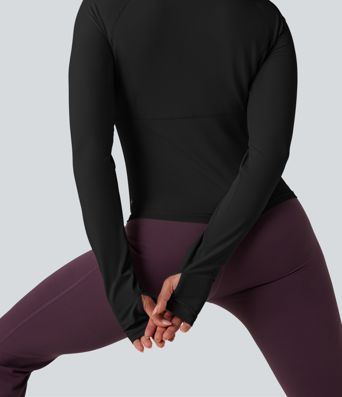 Push-Up Long Sleeve Thumb Hole Yoga Sports Top
