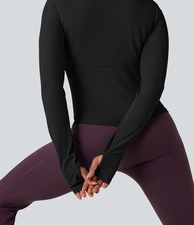 Push-Up Long Sleeve Thumb Hole Yoga Sports Top
