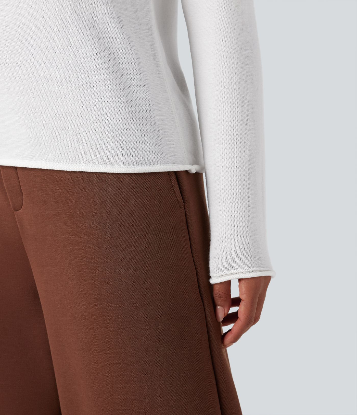 Henley Neck Long Sleeve Work Sweater