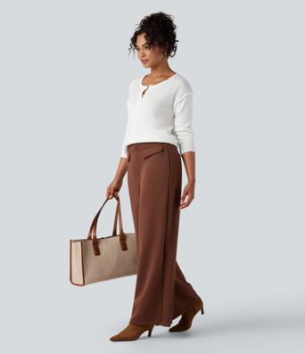 Henley Neck Long Sleeve Work Sweater