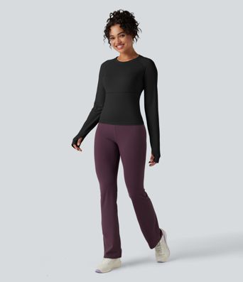 Push-Up Long Sleeve Thumb Hole Yoga Sports Top