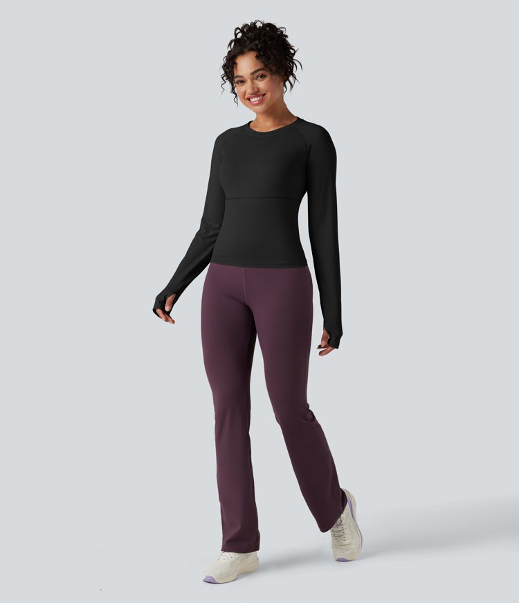 Push-Up Long Sleeve Thumb Hole Yoga Sports Top