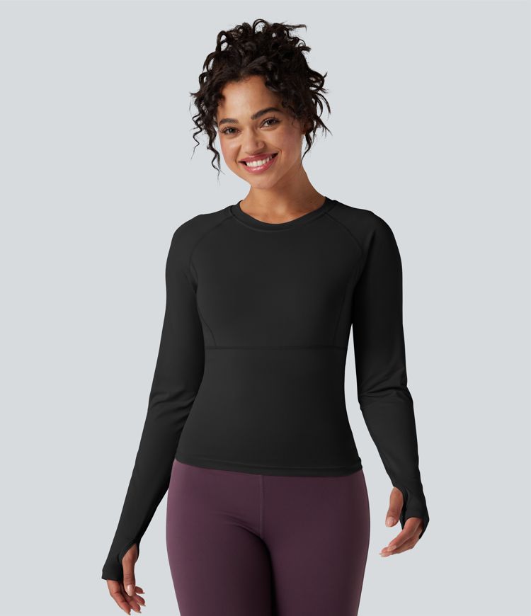 Push-Up Long Sleeve Thumb Hole Yoga Sports Top