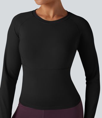Push-Up Long Sleeve Thumb Hole Yoga Sports Top