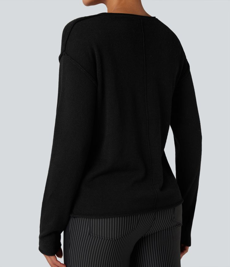 Henley Neck Long Sleeve Work Jumper