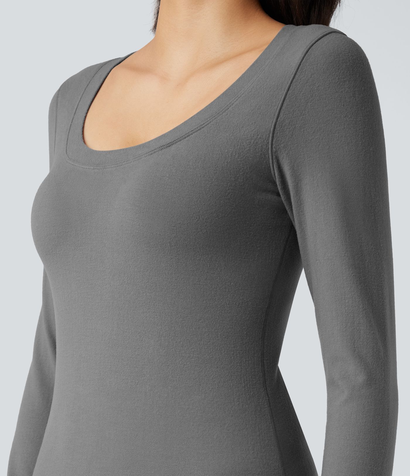 Top casual chaud push-up à col arrondi et manches longues - Bonnet A/B