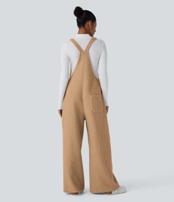 Pockets Casual Teddy Overalls