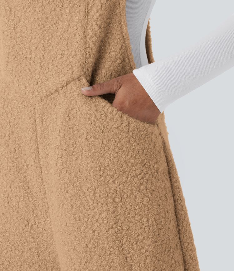 Pockets Casual Teddy Overalls