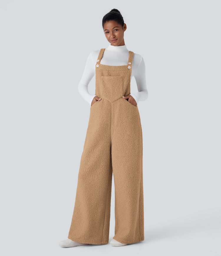 Pockets Casual Teddy Overalls
