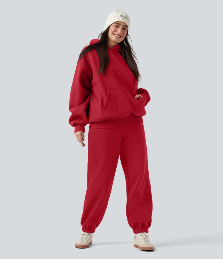 Sudadera con capucha de manga larga de algodón casual de felpa con bolsillos