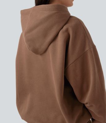 Hooded Long Sleeve Fleece Casual Cotton Sweatshirt with Pockets