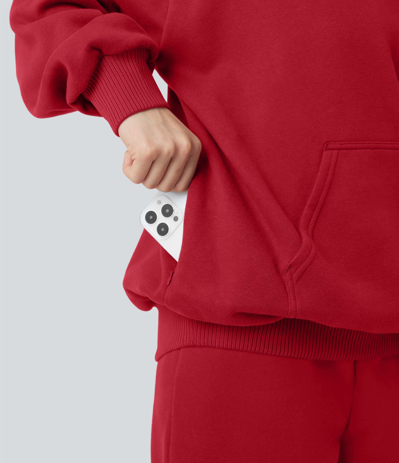 Sudadera con capucha de manga larga de algodón casual de felpa con bolsillos