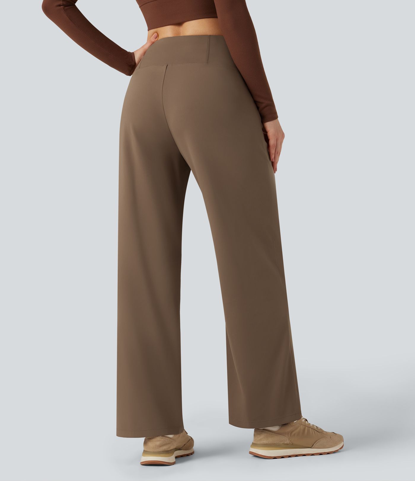 High Waisted Tummy Control Wide Leg Yoga Pants with Pockets