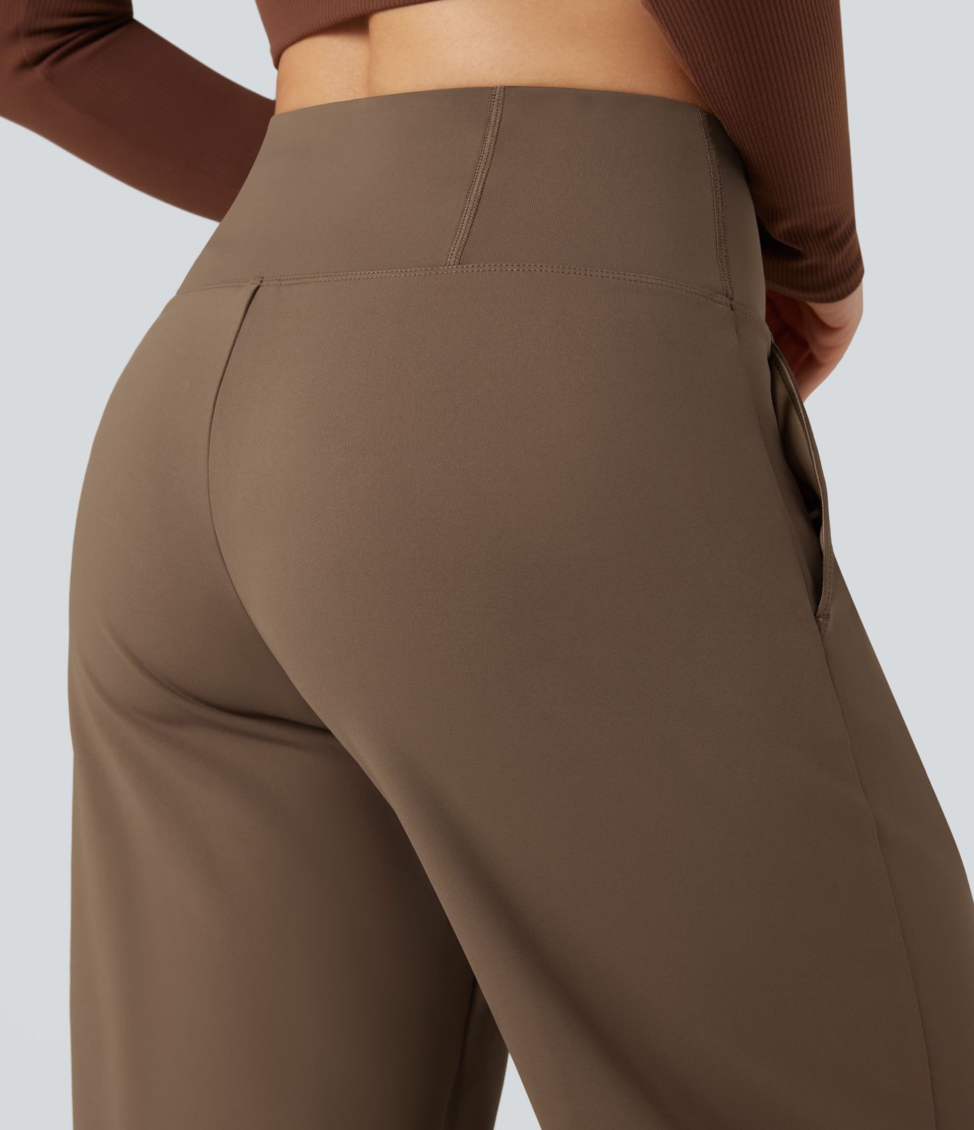 High Waisted Tummy Control Wide Leg Yoga Pants with Pockets
