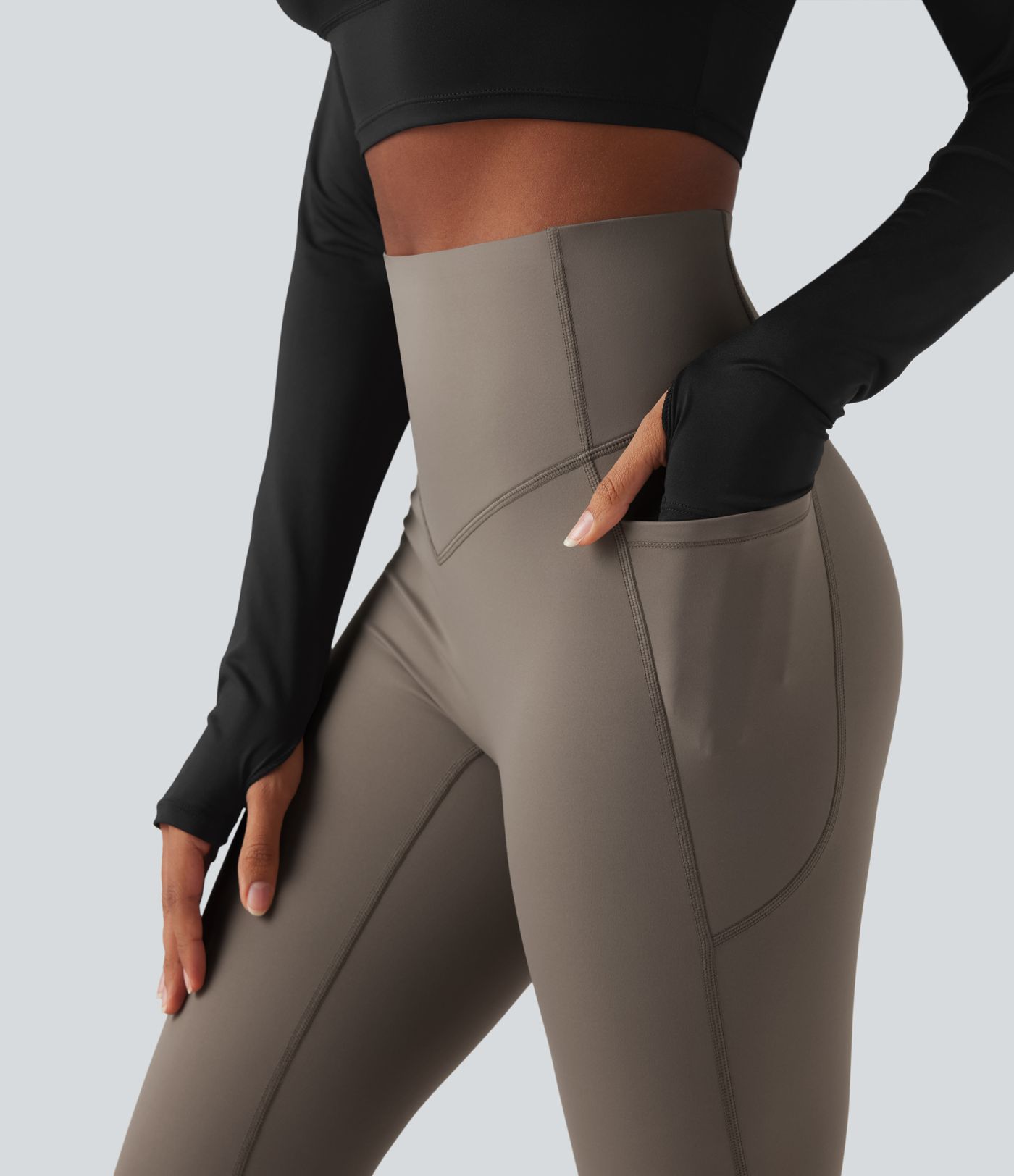 Legging bootcut polaire thermique yoga gainant modelant taille haute Halara UltraSculpt™ Heat avec poches