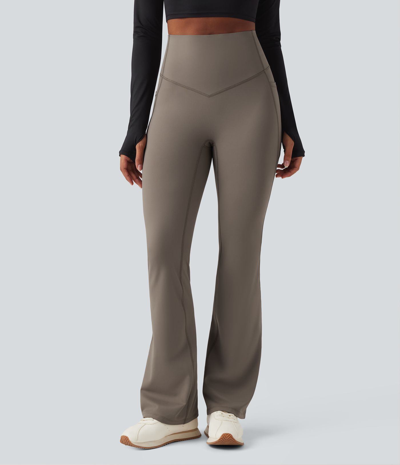 Legging bootcut polaire thermique yoga gainant modelant taille haute Halara UltraSculpt™ Heat avec poches