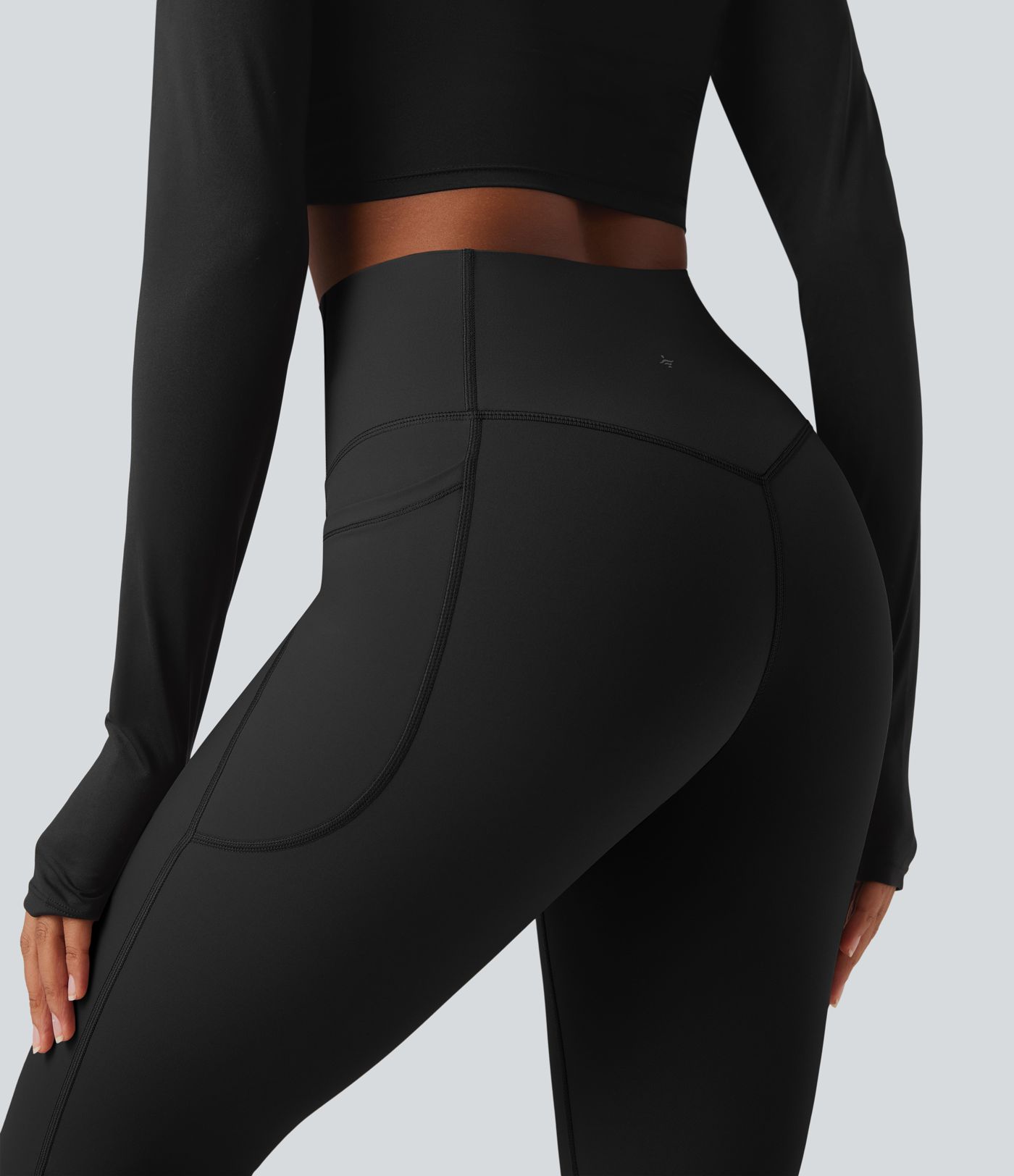 Halara Ultrasculpt™ Heat High Waisted Tummy Control Fleece Shaping Yoga Bootcut Leggings with Pockets